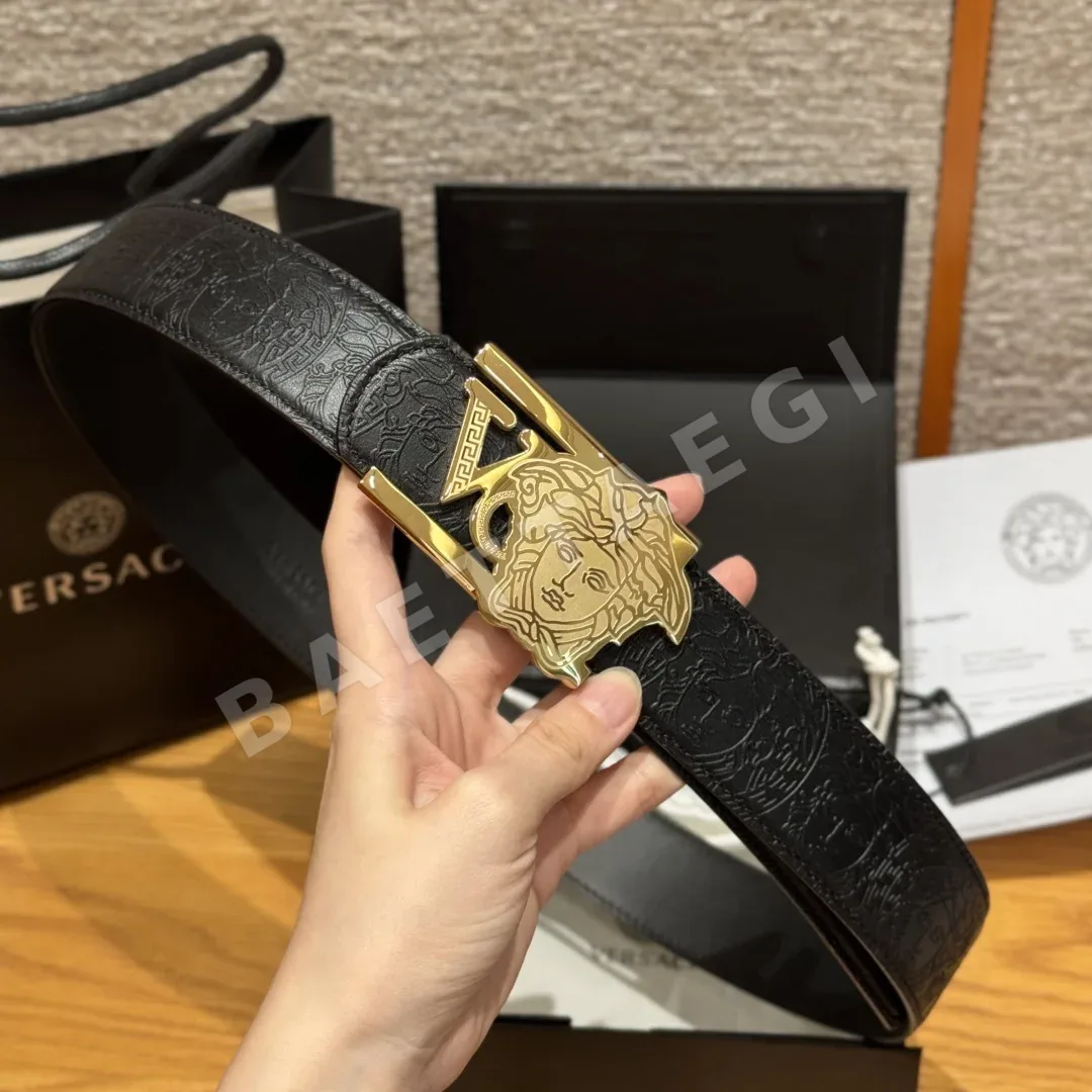 베르사체 메두사 헤드 가죽 벨트 상세 이미지 3