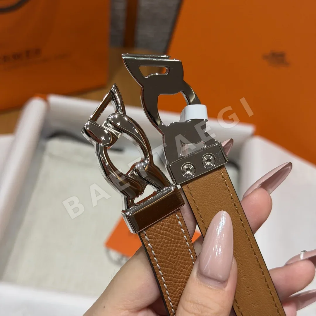 에르메스 H 앵커 체인 18mm 앱송 가죽 벨트 상세 이미지 4