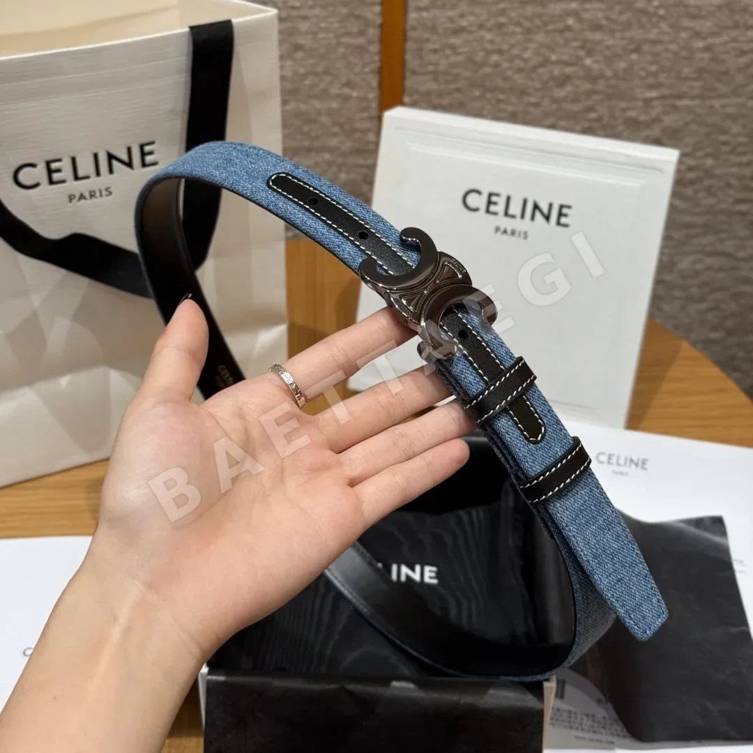 셀린느 개선문 데님 소가죽 벨트 상세 이미지 3