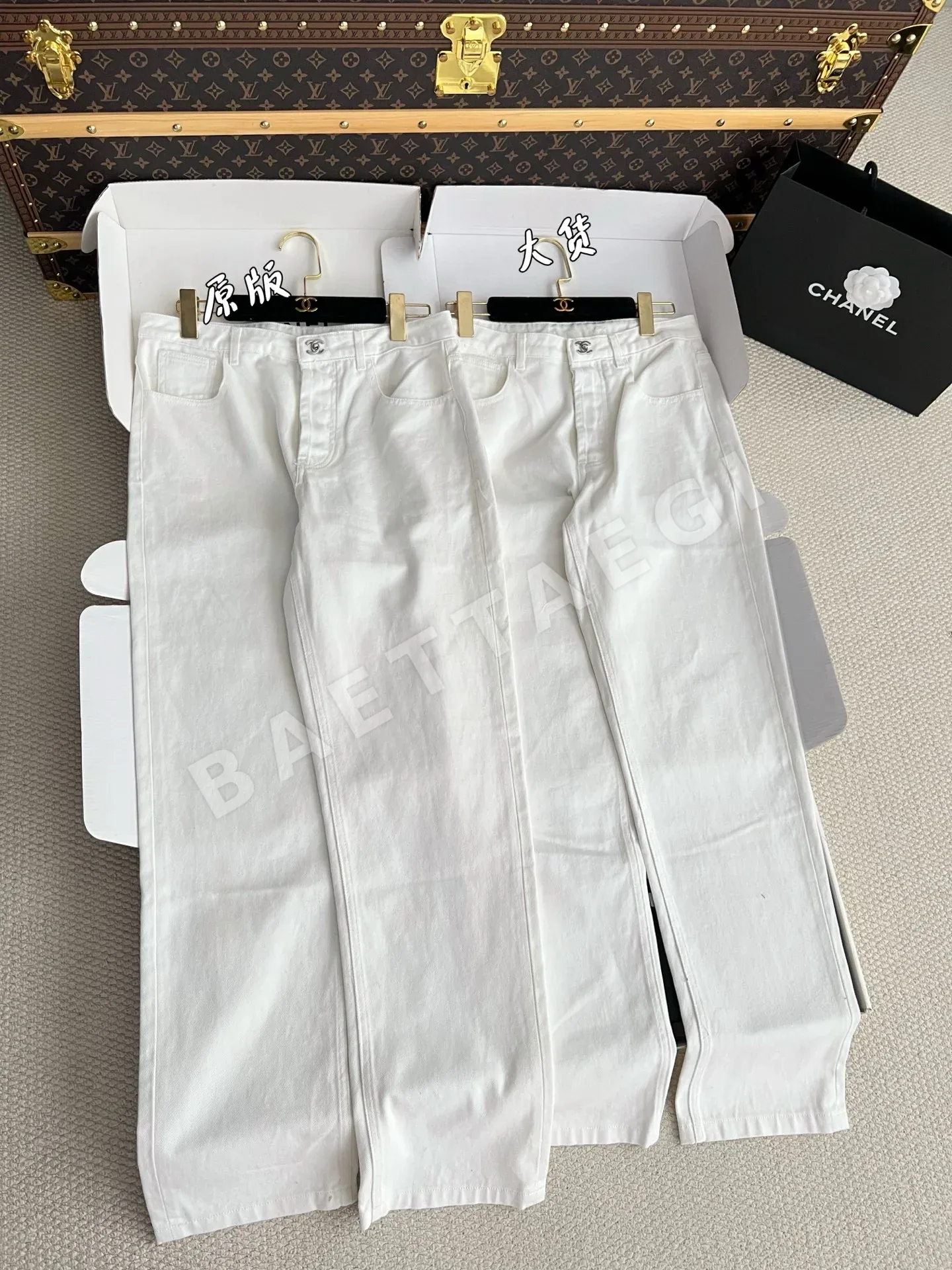 샤넬 흰색 여성 바지 상세 이미지 2