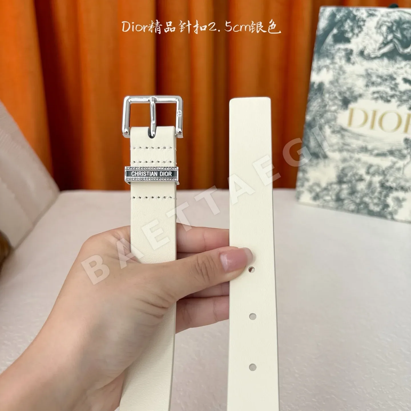 디올 CD 버클 송아지가죽 벨트 상세 이미지 4