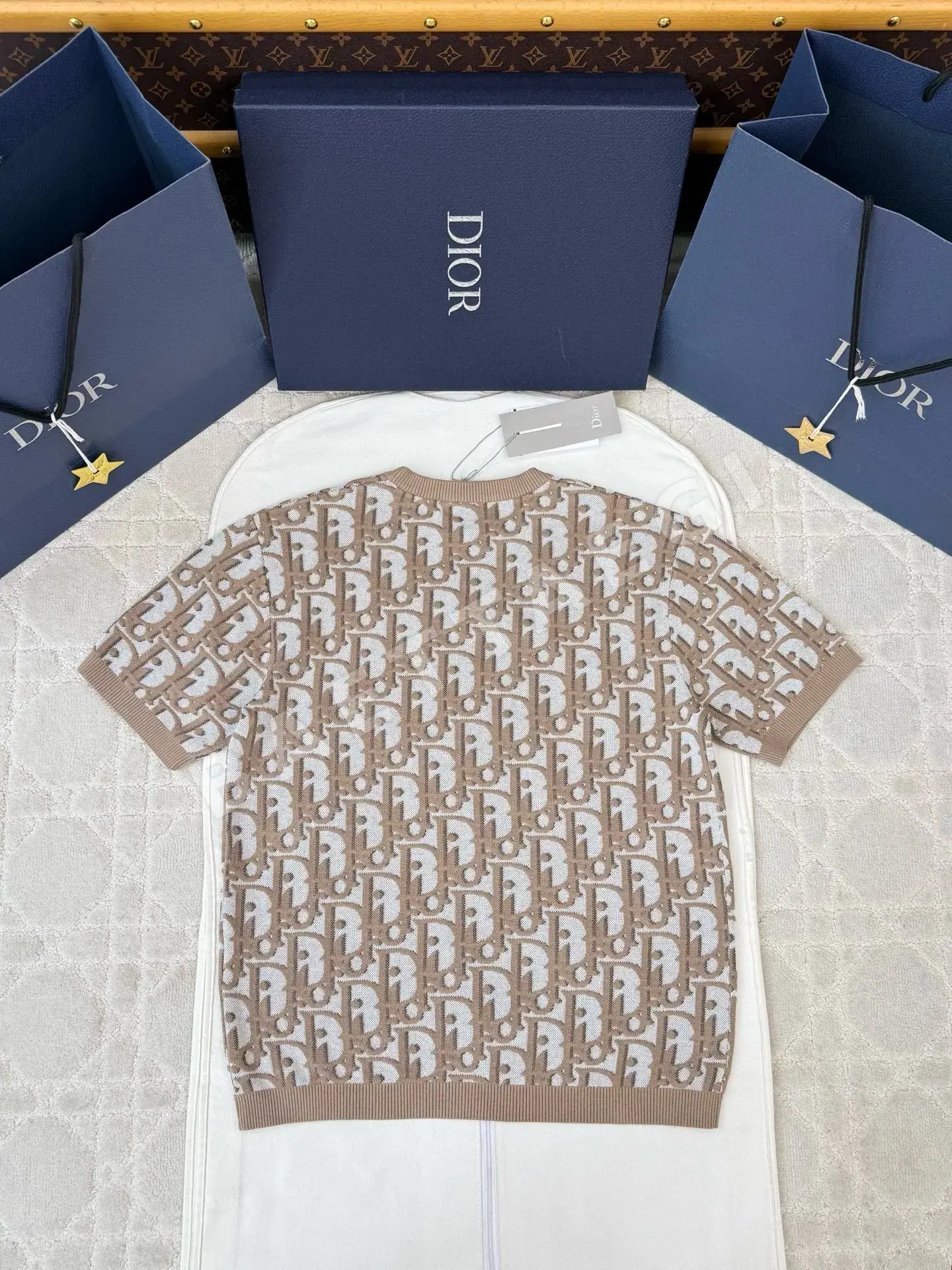디올 CD 모노그램 자카드 반팔 니트 상세 이미지 2