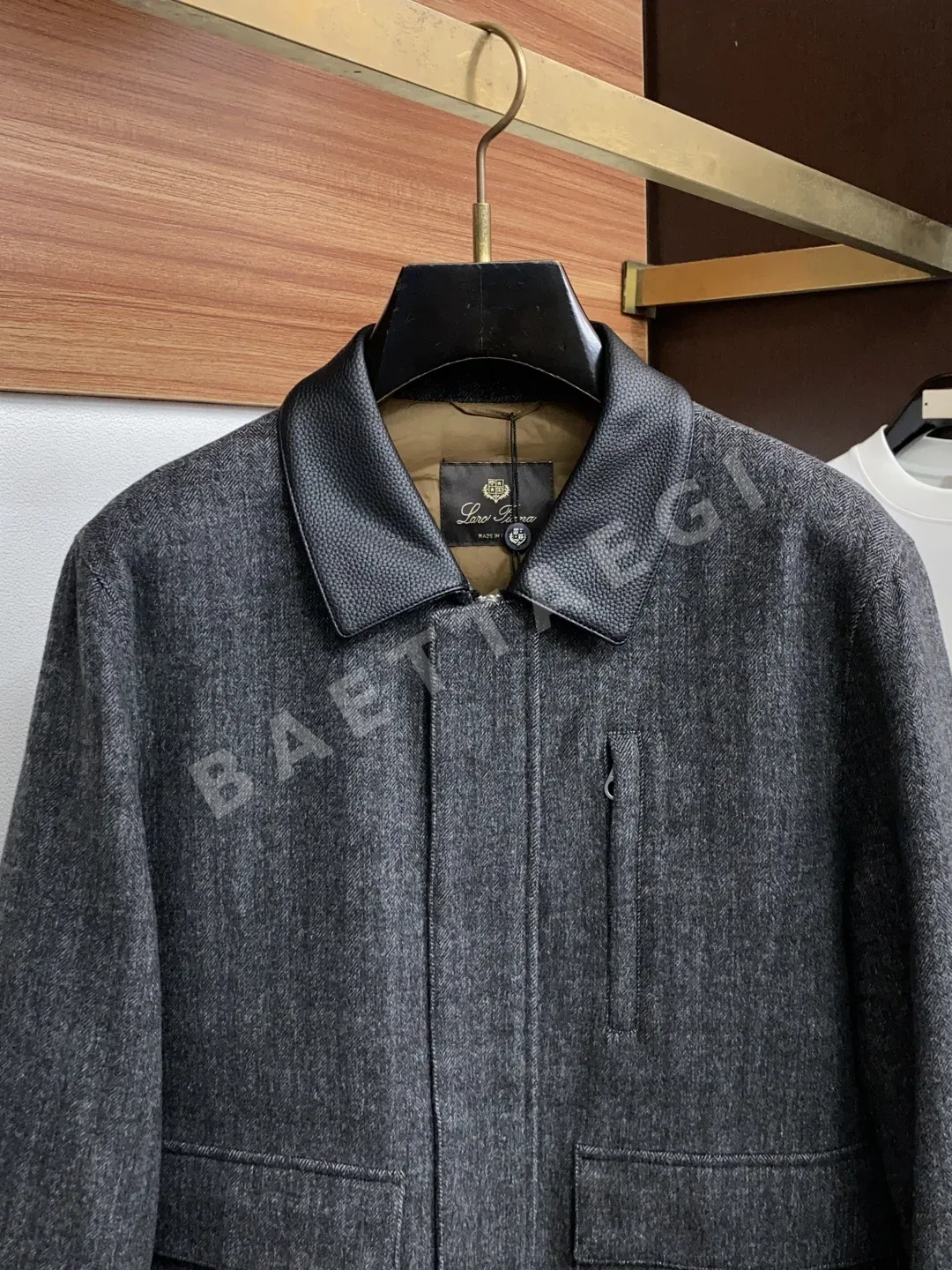 로로피아나 울 가죽 라펠 남성 자켓 상세 이미지 2