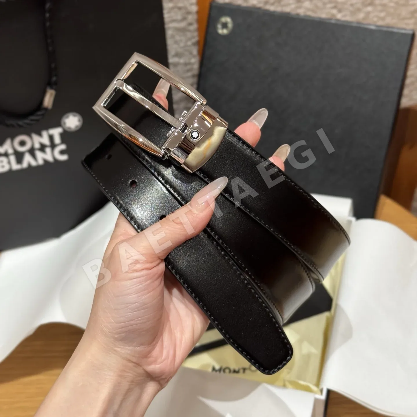 몽블랑 가죽 남성 벨트 상세 이미지 2