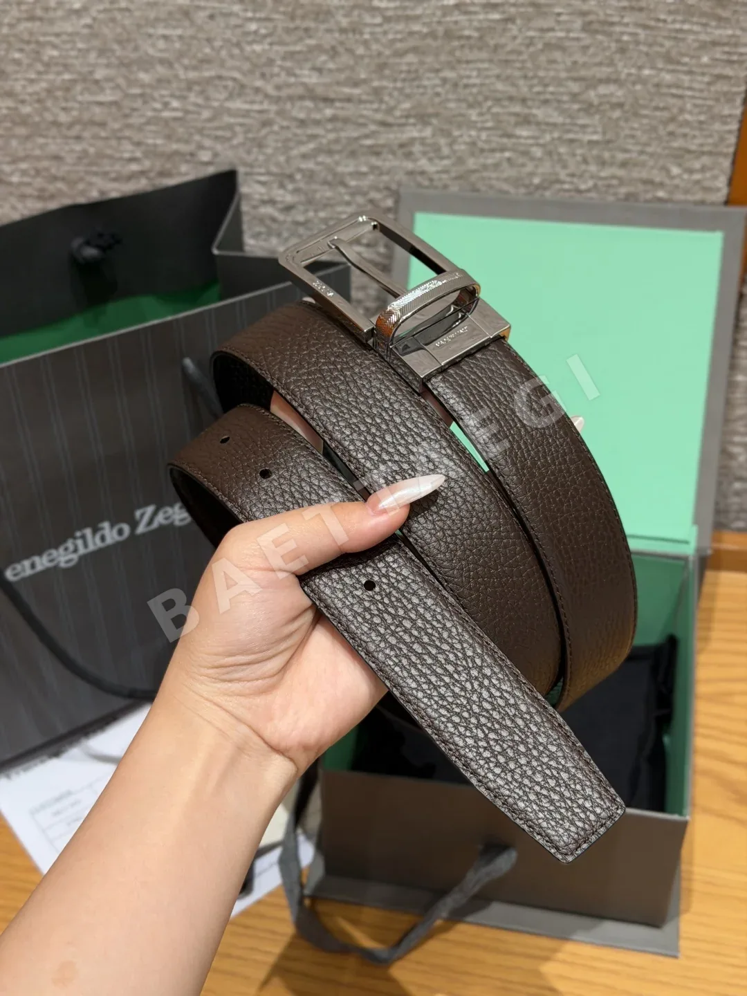 제냐 리버서블 남성 가죽 벨트 35MM 상세 이미지 4