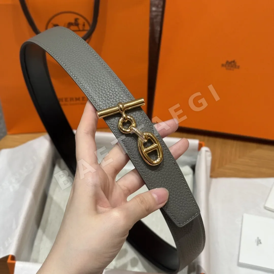 에르메스 셰뉴 당크르 양면 가죽 벨트 상세 이미지 4