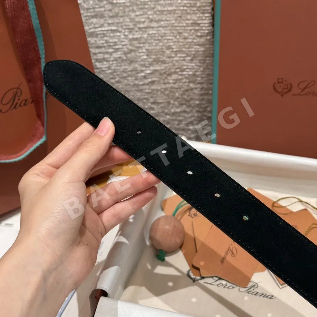 로로피아나 알사벨 35mm 스웨이드 남성 벨트 상세 이미지 6
