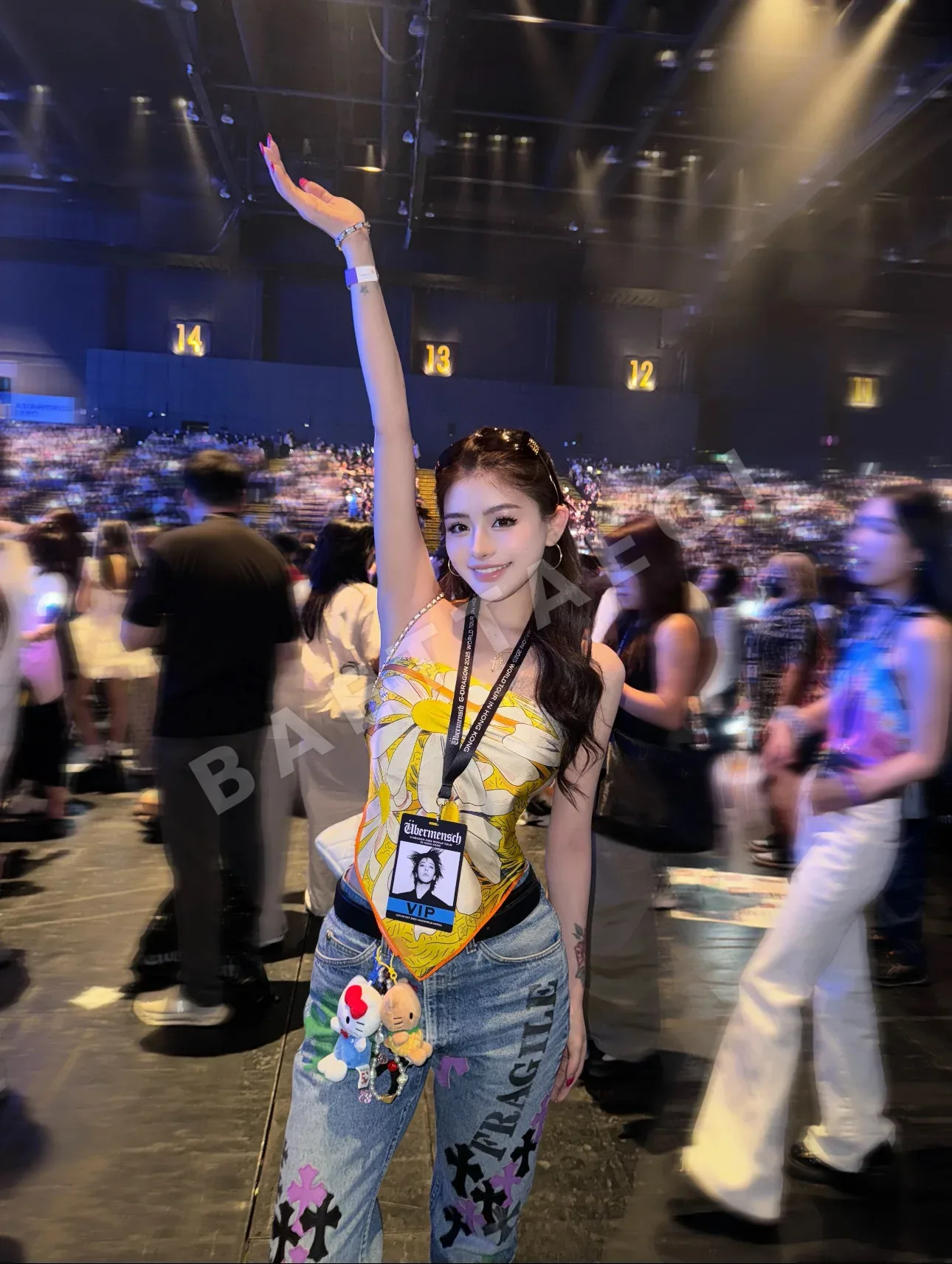 크롬하츠 그린 프린트 데님 남성 바지 상세 이미지 8