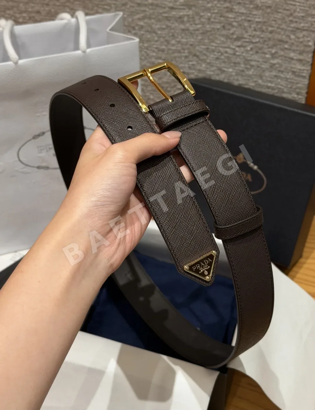프라다 사피아노 가죽 33mm 남성 벨트 상세 이미지 3