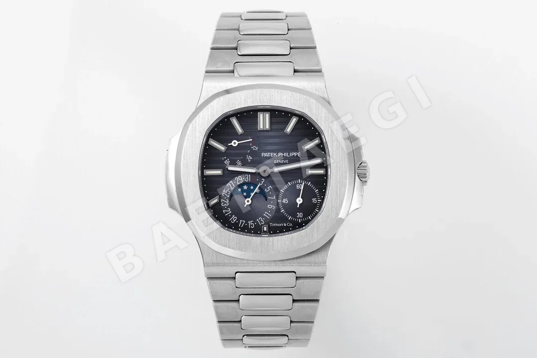 파텍필립 노틸러스 5712 문페이즈 멀티펑션 자동 블루 다이얼 PPF 공장 레플리카 44069 Patek Philippe
