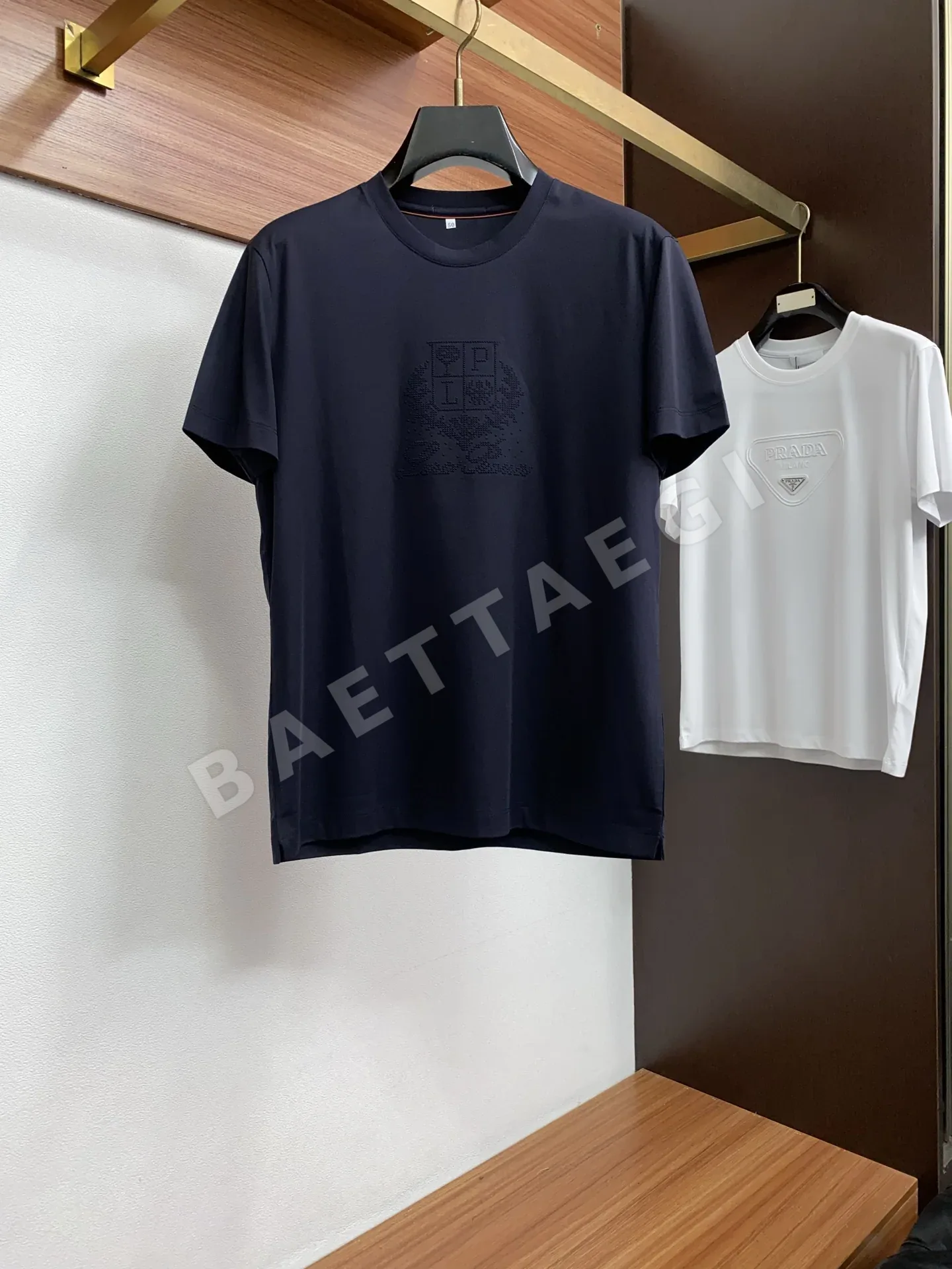 로로피아나 크루넥 코튼 반팔 셔츠 48169