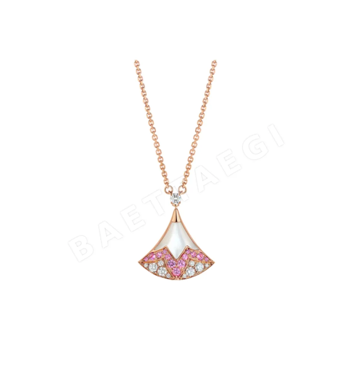 불가리 핑크 다이아몬드 스노우 마운틴 목걸이 64401