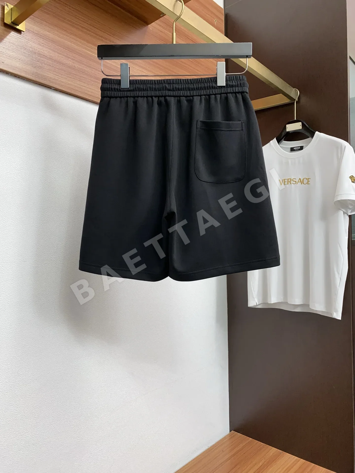 에르메스 자수 디자인 남성 반팔 티셔츠 세트 상세 이미지 6