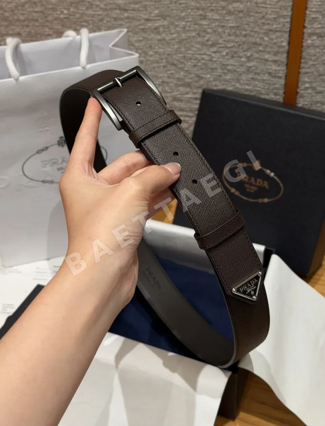 프라다 사피아노 가죽 33mm 남성 벨트 상세 이미지 4