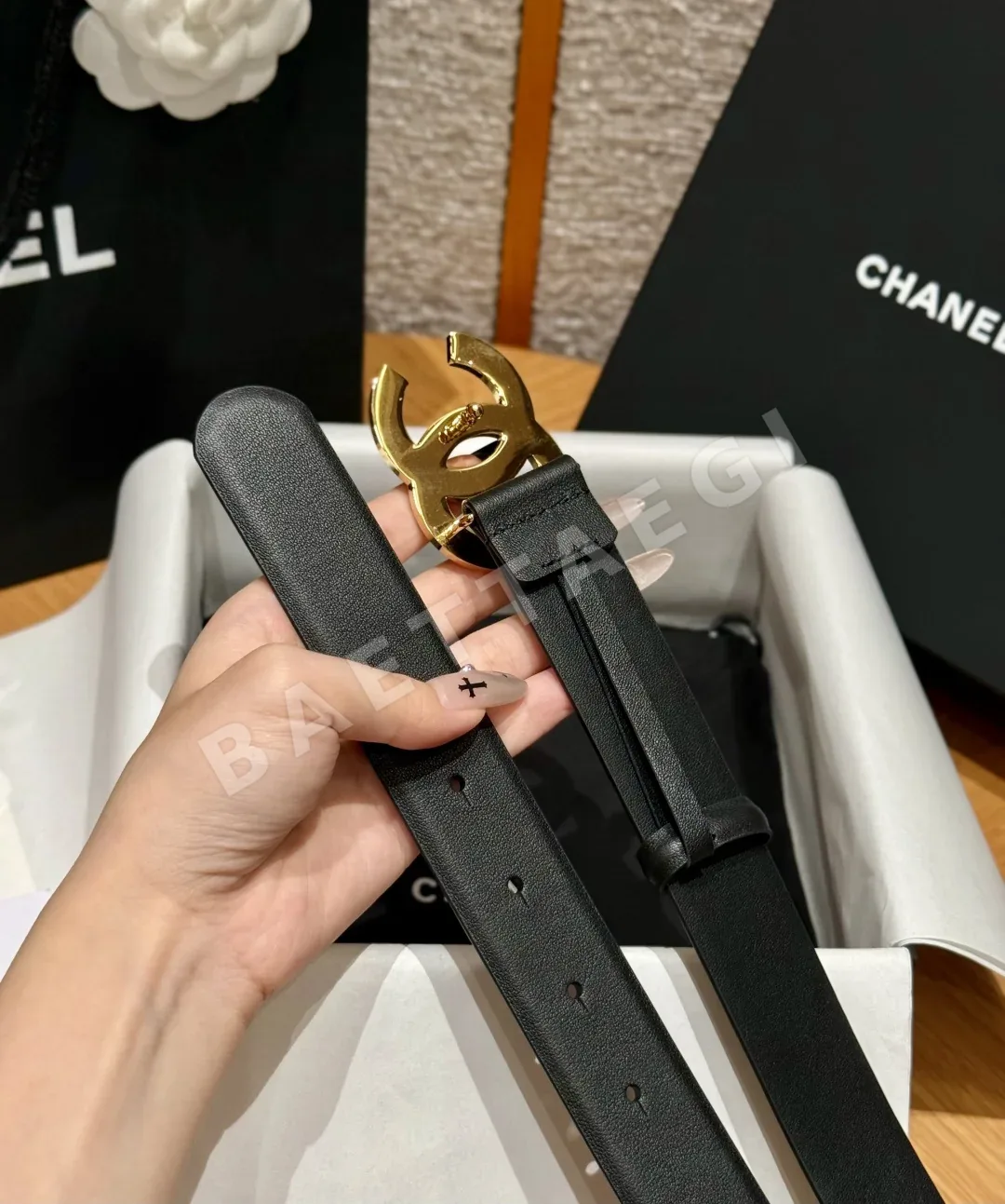 샤넬 클래식 더블 C 가죽 벨트 상세 이미지 3