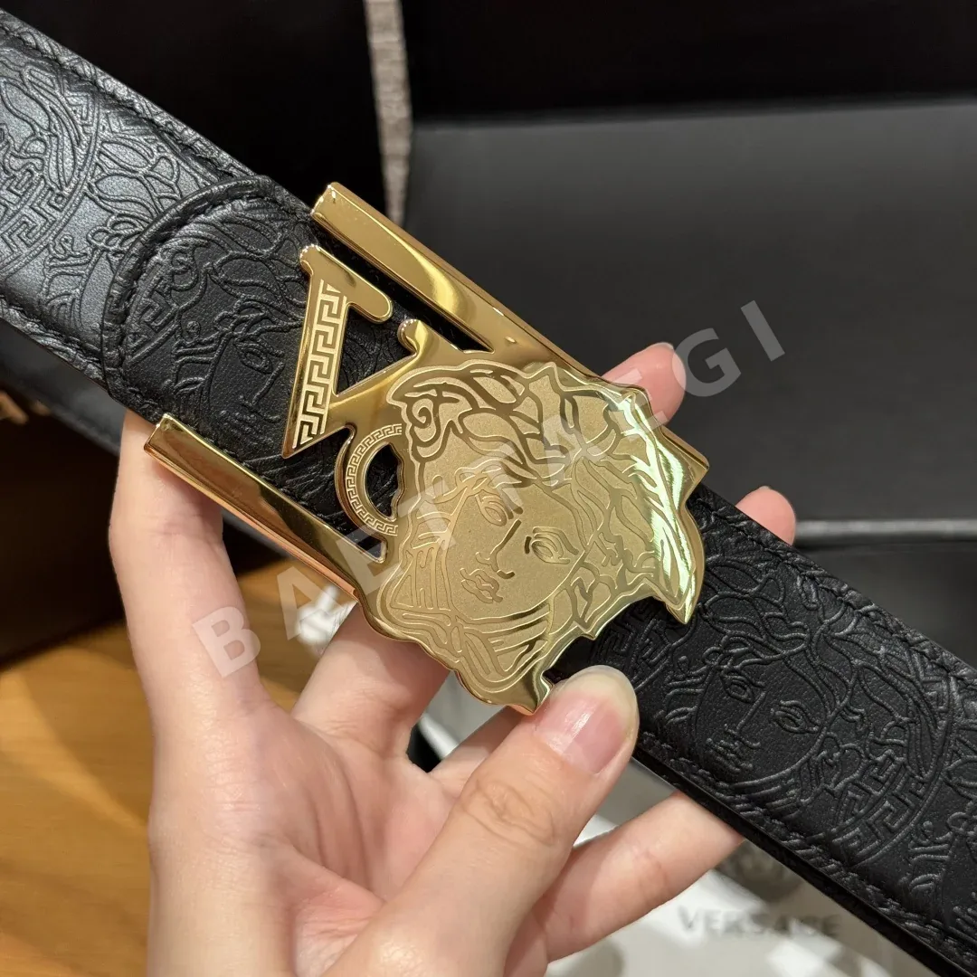 베르사체 메두사 헤드 가죽 벨트 상세 이미지 4