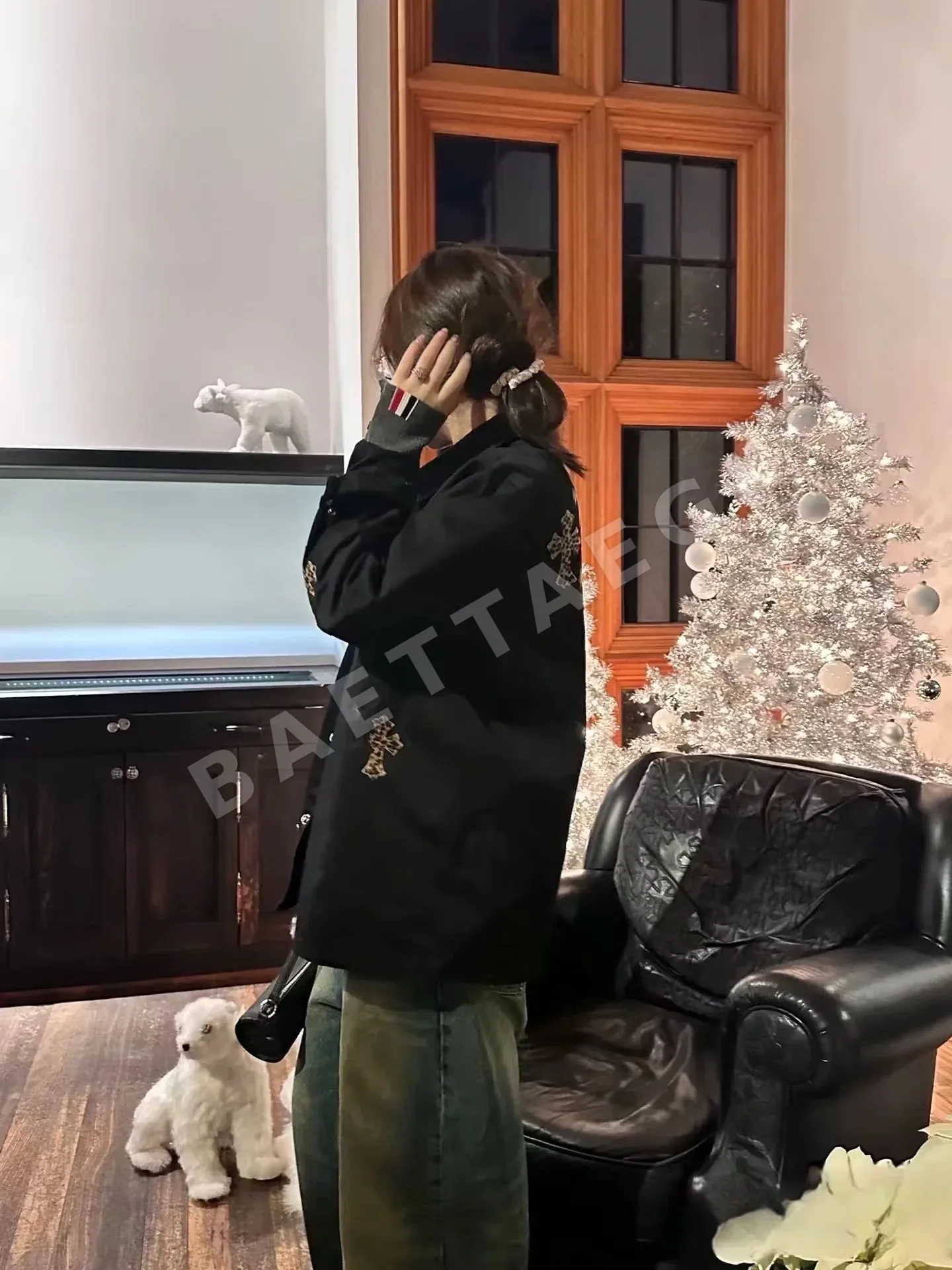 크롬하츠 워크 독 블랙 데님 레더 크로스 남성 자켓 상세 이미지 6