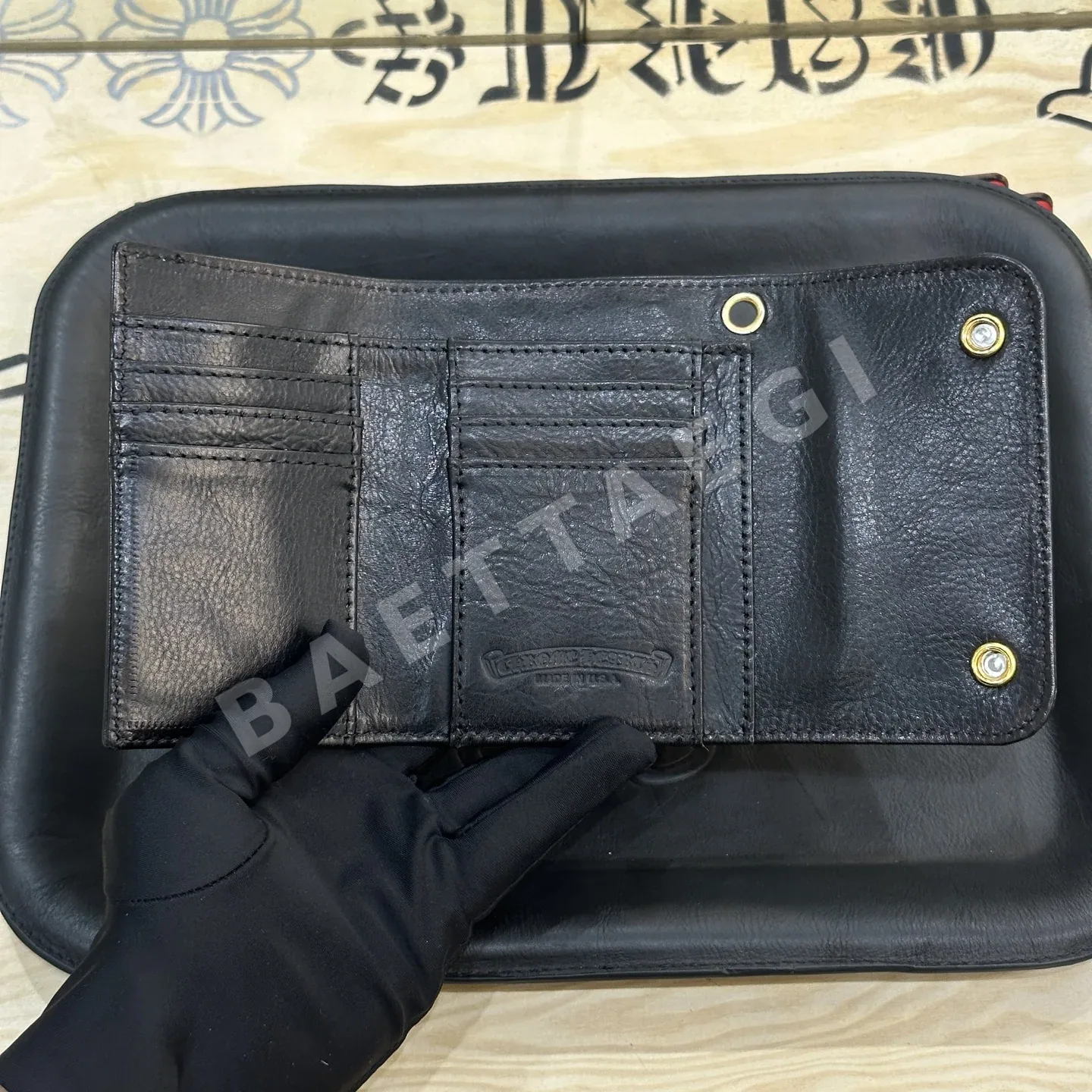 크롬하츠 삼단 접이식 가죽 지갑 상세 이미지 6