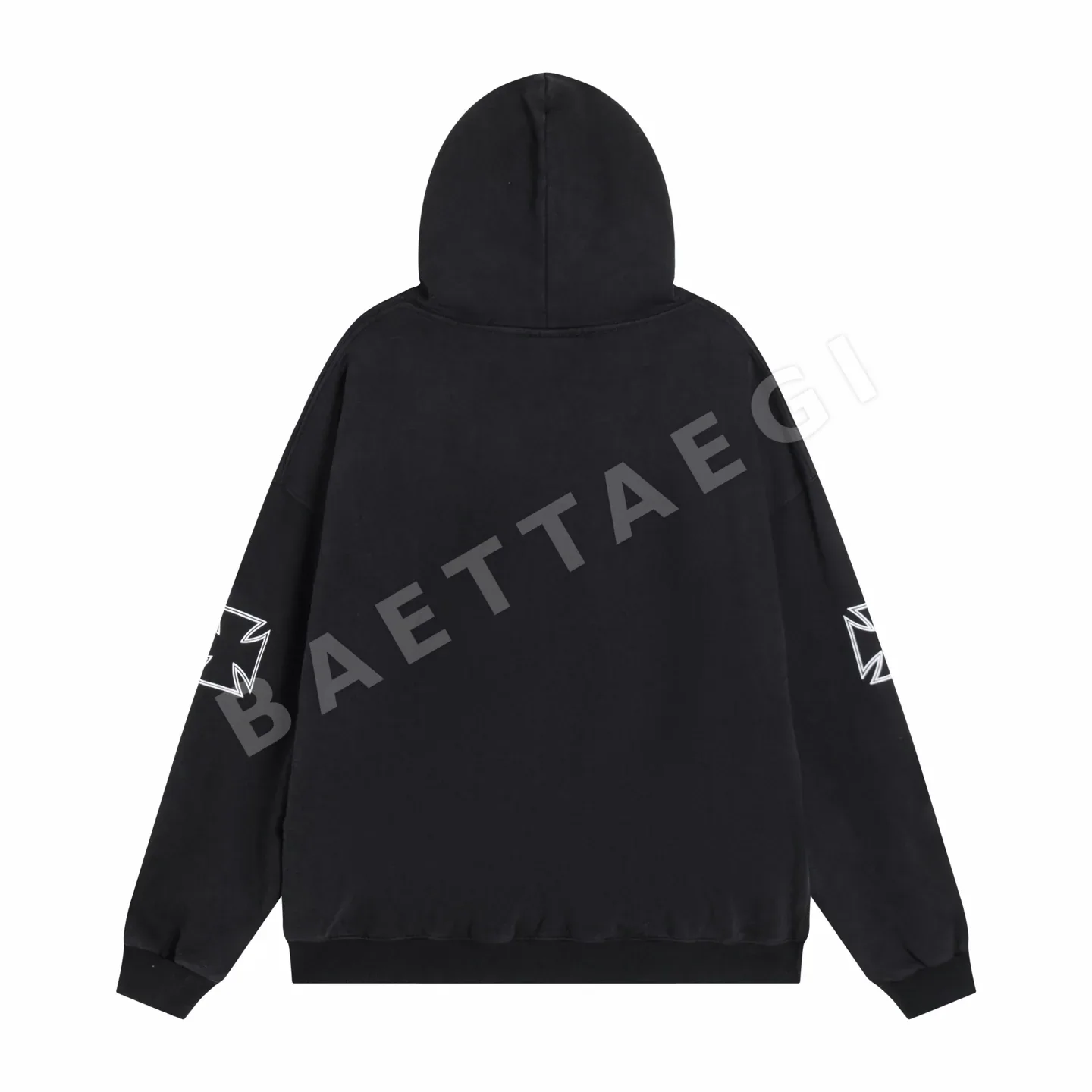 베트멍 크로스 프린트 로고 후드 상세 이미지 2