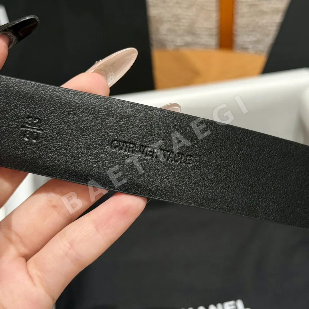 샤넬 더블 C 골드 버클 소가죽 벨트 상세 이미지 9
