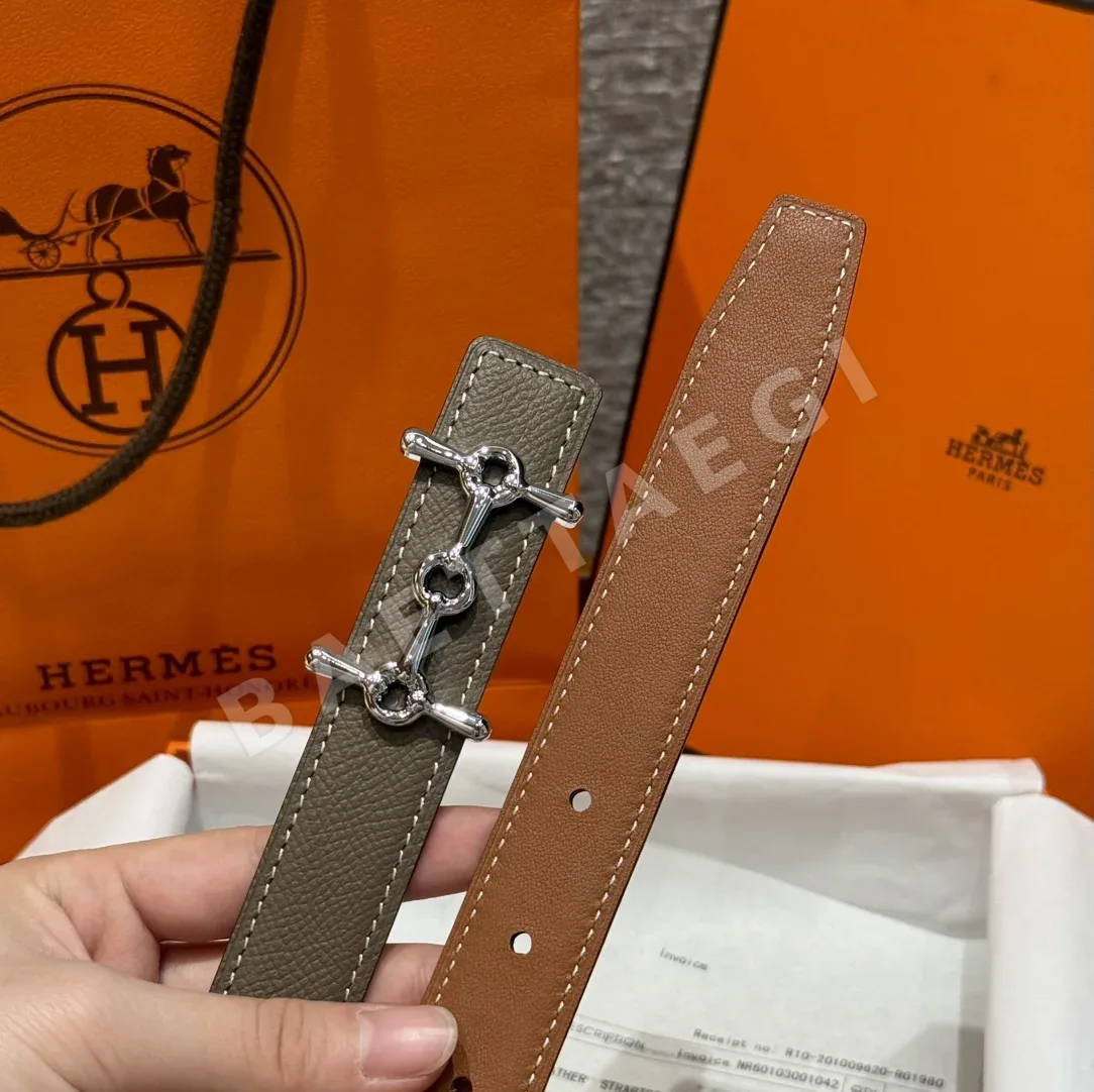 에르메스 H자형 버클 양면 가죽 벨트 상세 이미지 4