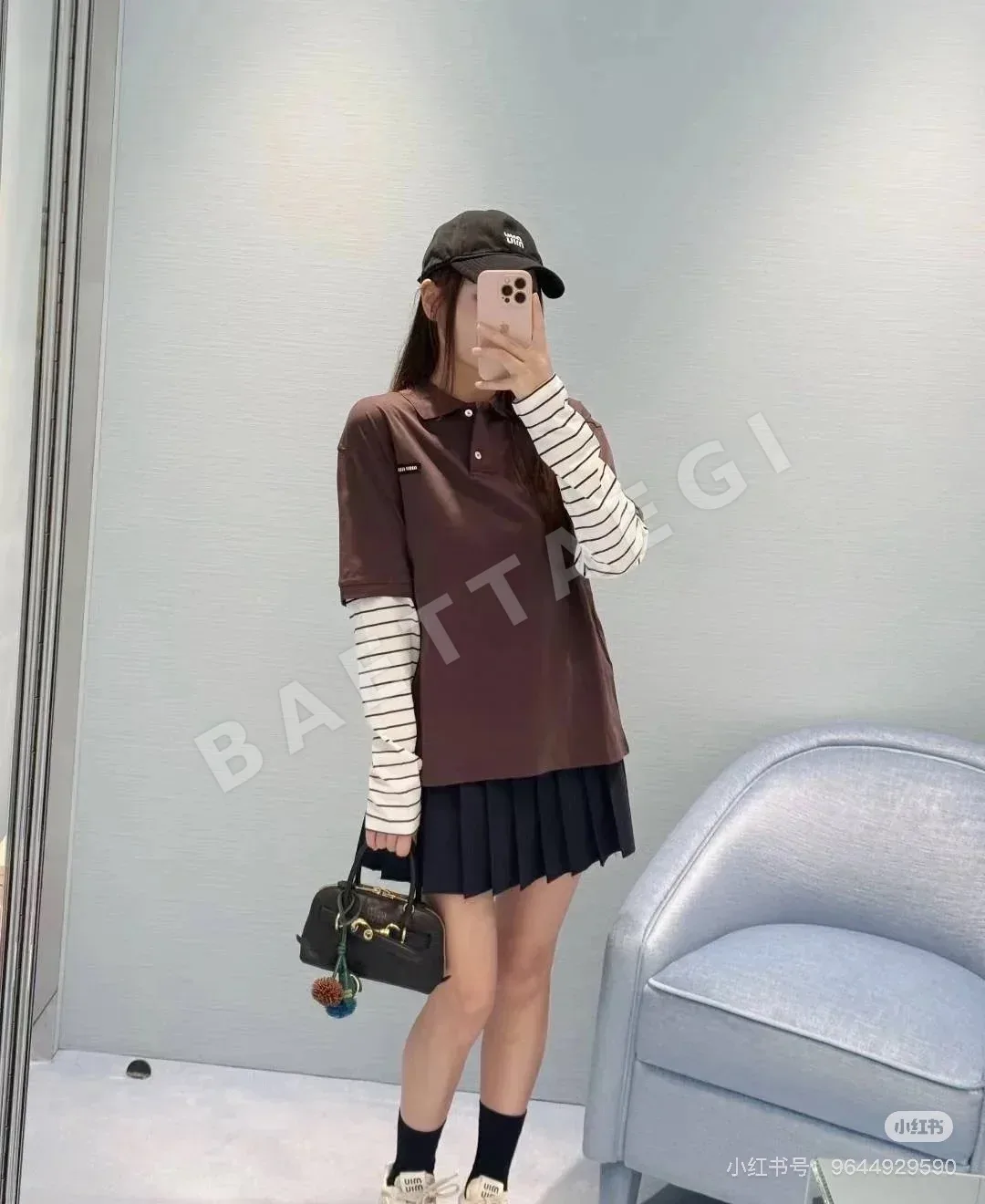 미우미우 스트라이프 오버핏 긴팔 셔츠 여성의류 상세 이미지 2