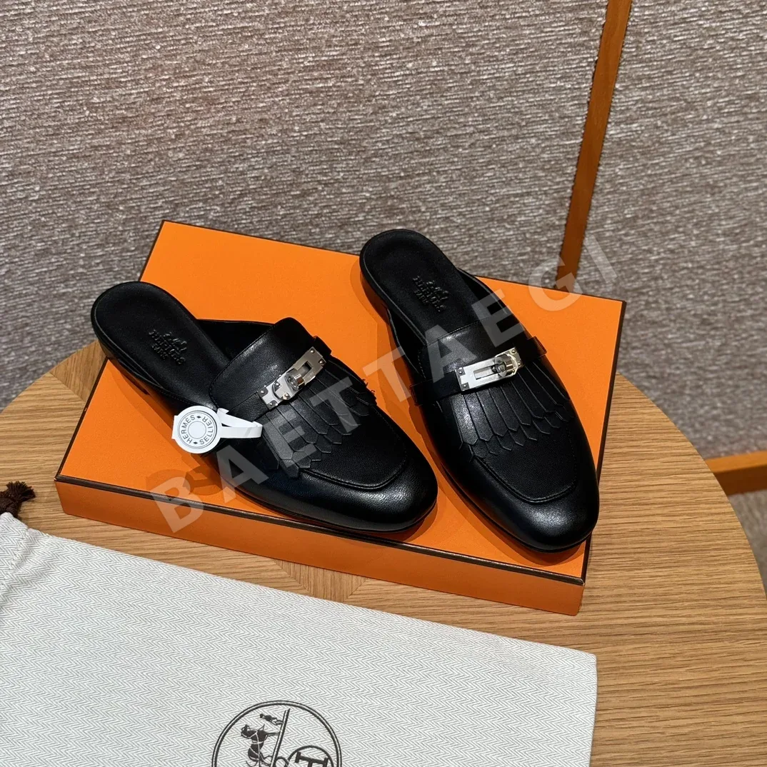 에르메스 리볼리 뮬 블랙 슬립온 신발 8542 상세 이미지 7