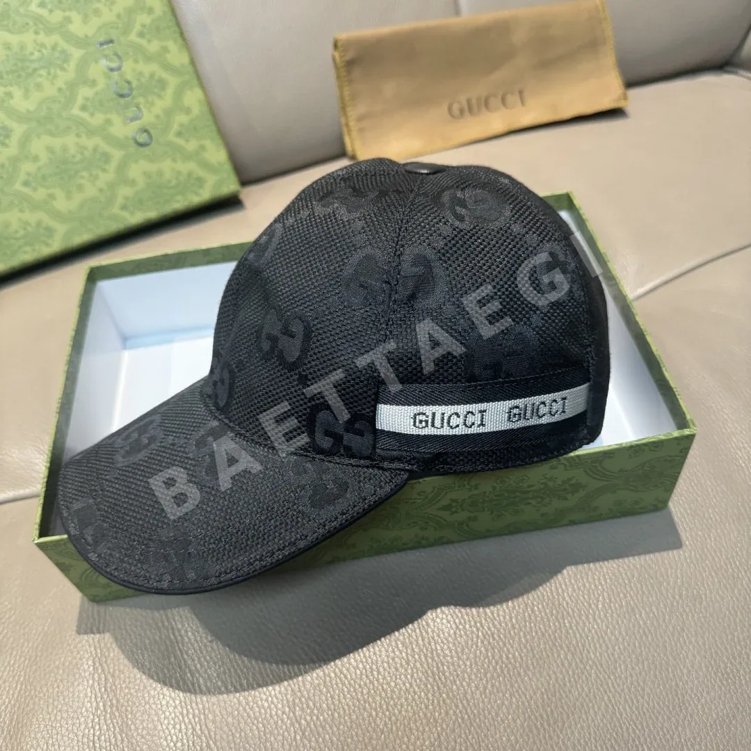 구찌 더블 G 로고 캔버스 베이스볼캡 185980
