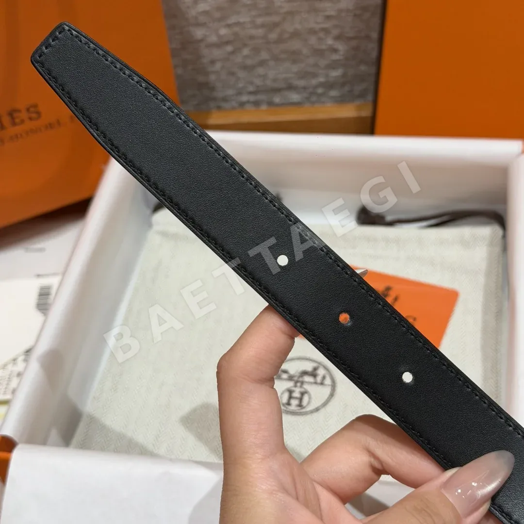 에르메스 H 버클 진주 장식 리버시블 가죽 벨트 상세 이미지 8