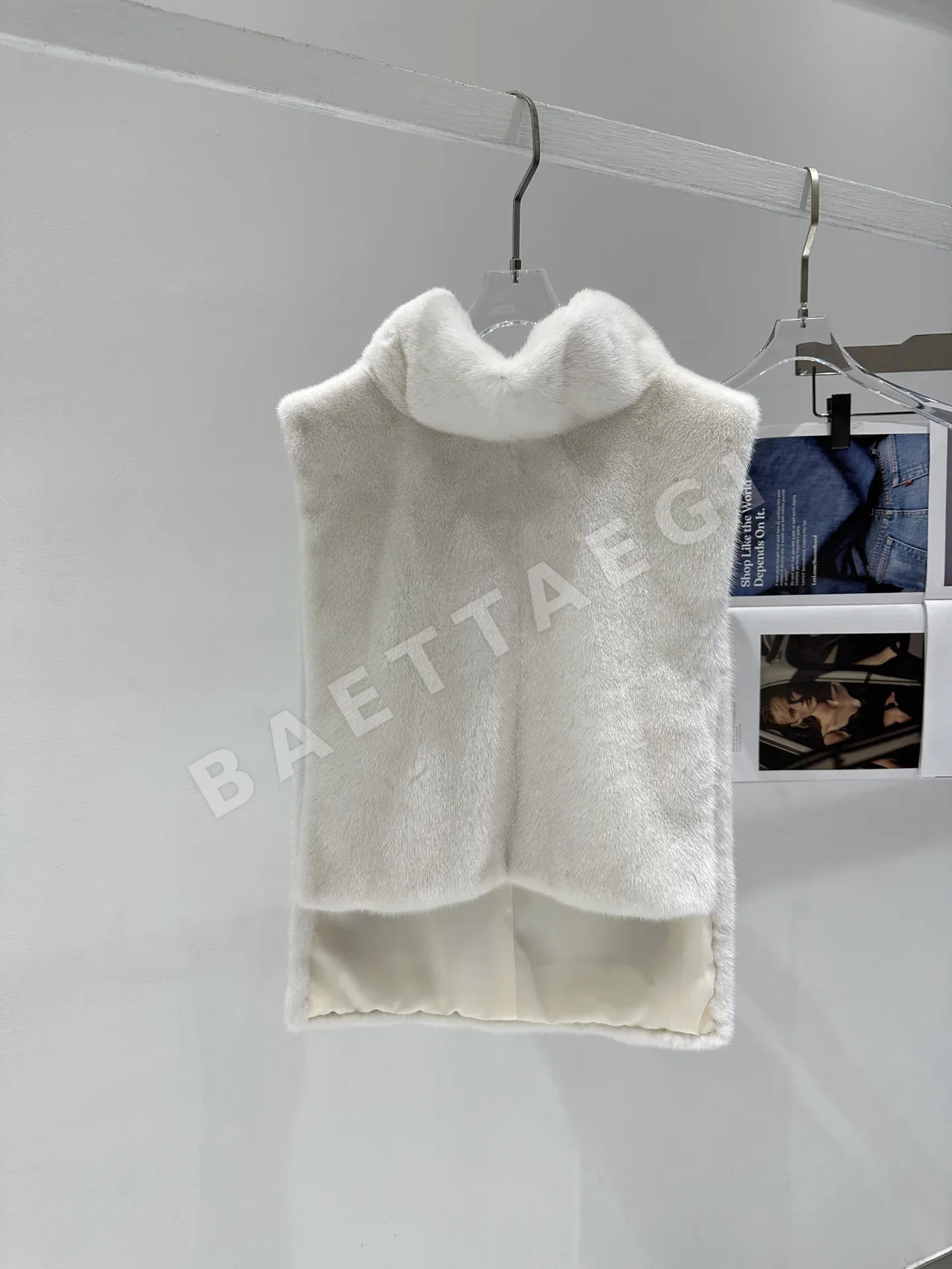 더로우 밍크 숄 여성 조끼 206336