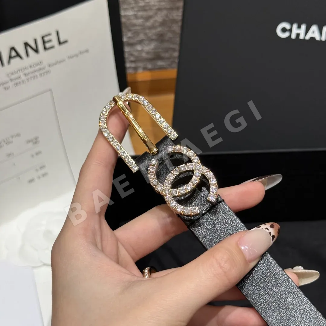 샤넬 더블 C 크리스탈 버클 가죽 벨트 상세 이미지 7