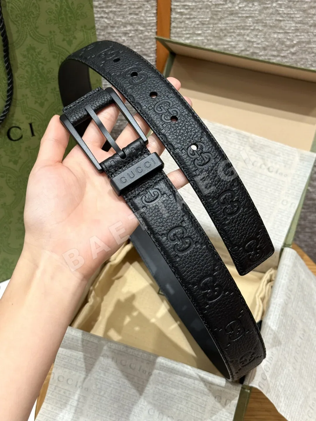 구찌 GG 엠보싱 가죽 벨트 상세 이미지 5
