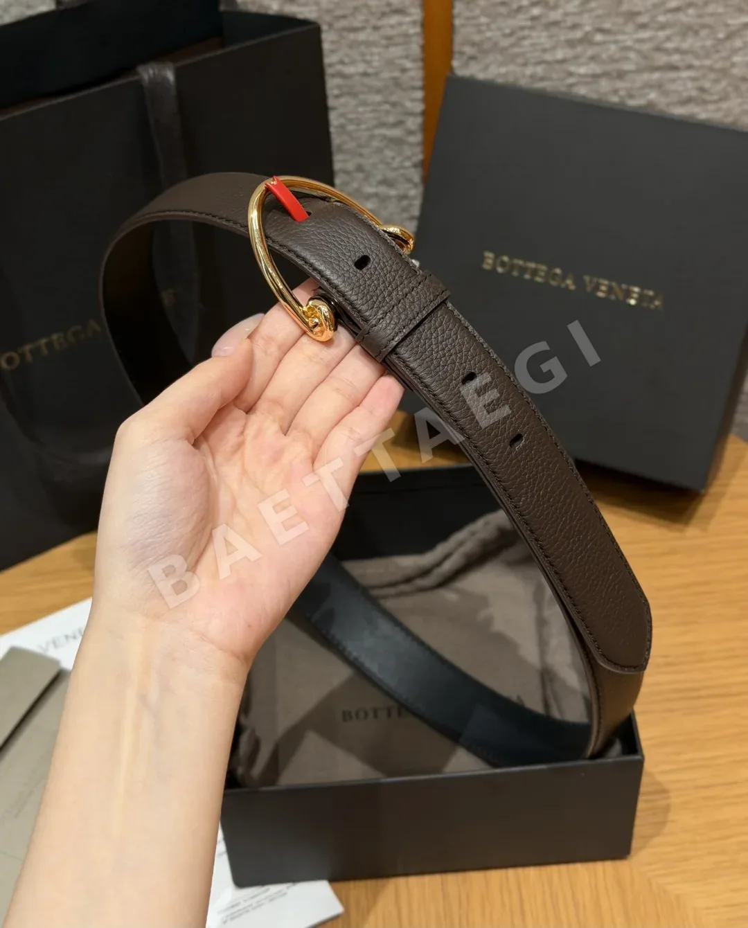 보테가베네타 호스비트 D링 가죽 벨트 상세 이미지 3