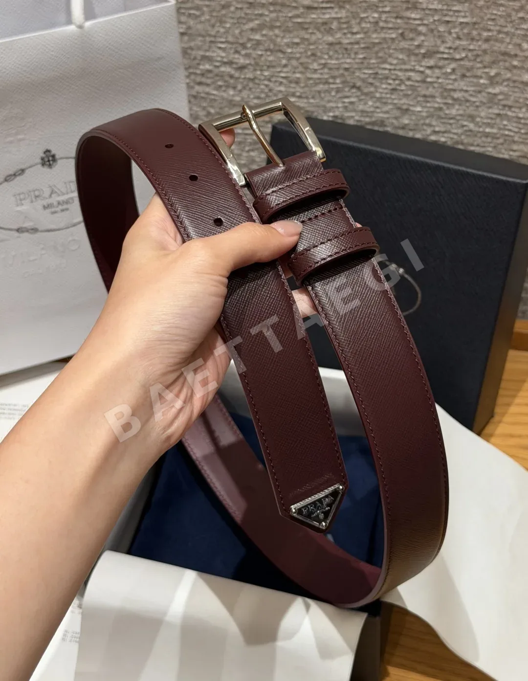 프라다 사피아노 가죽 남성 벨트 33mm 상세 이미지 3