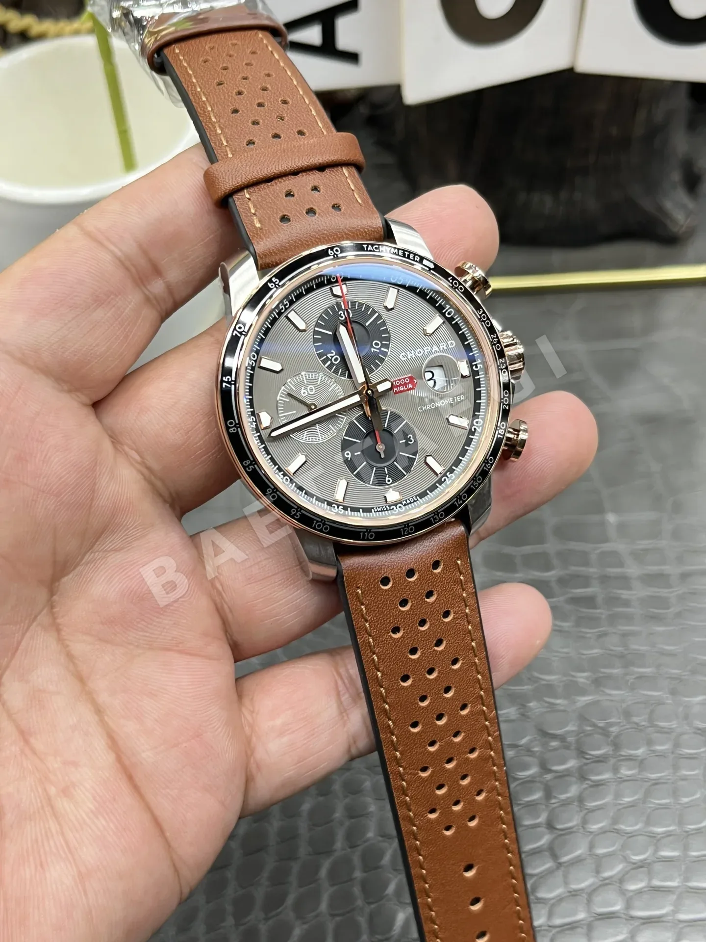 쇼파드 밀레밀리아 레이싱 공장 7750 크로노그래프 남성 시계 레플리카 45078 Chopard 상세 이미지 4