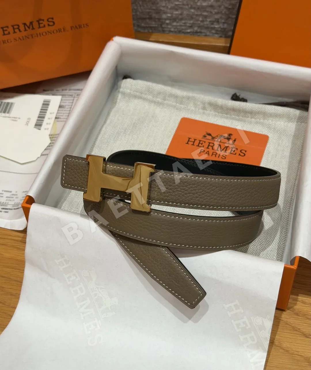 에르메스 미니 콘스탄스 H 메탈 버클 여성용 양면 가죽 벨트 177717