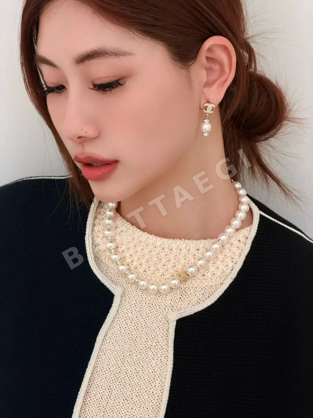 샤넬 더블 C 드롭 진주 귀걸이 상세 이미지 6