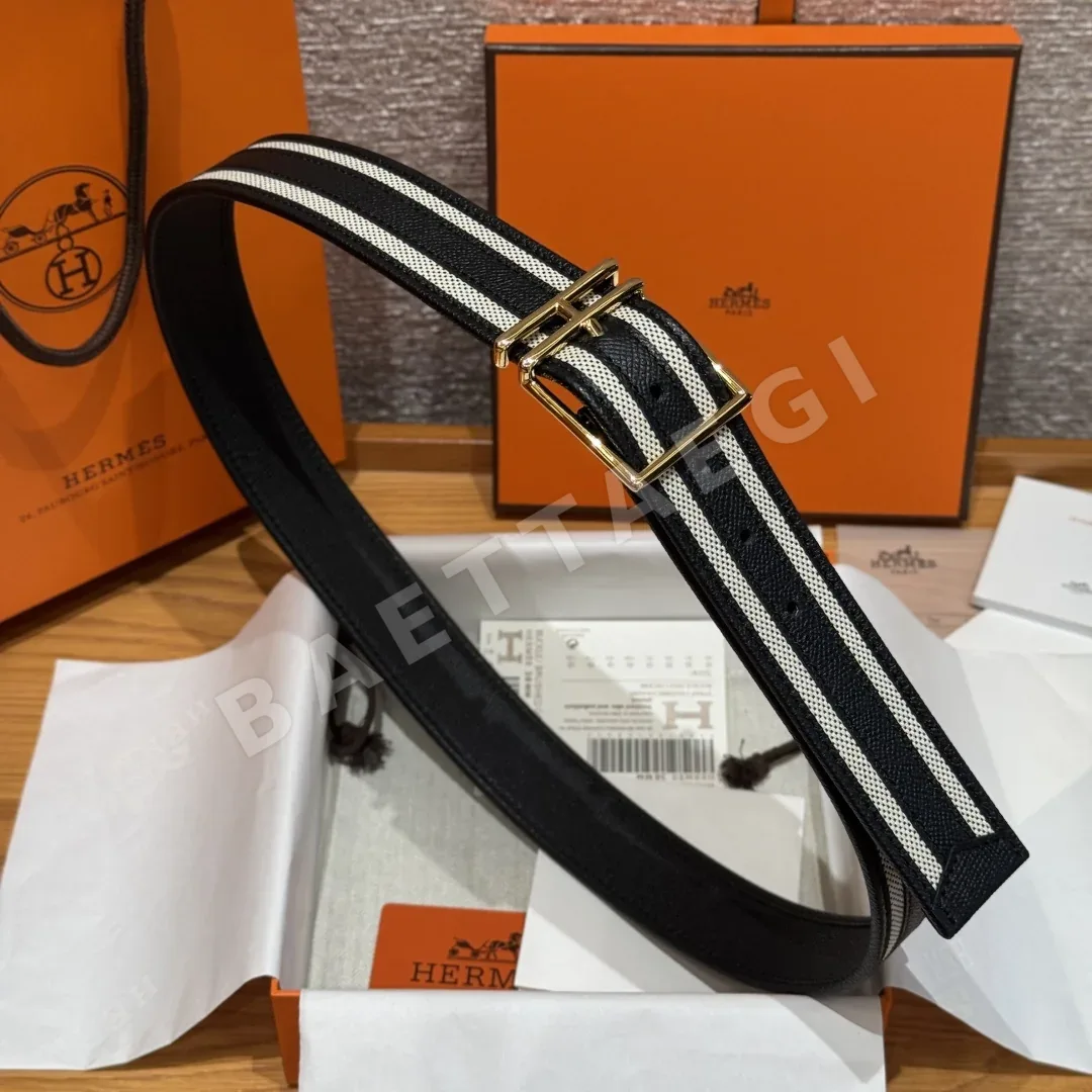 에르메스 하프 코드 리비에라 양면 가죽 벨트 상세 이미지 4