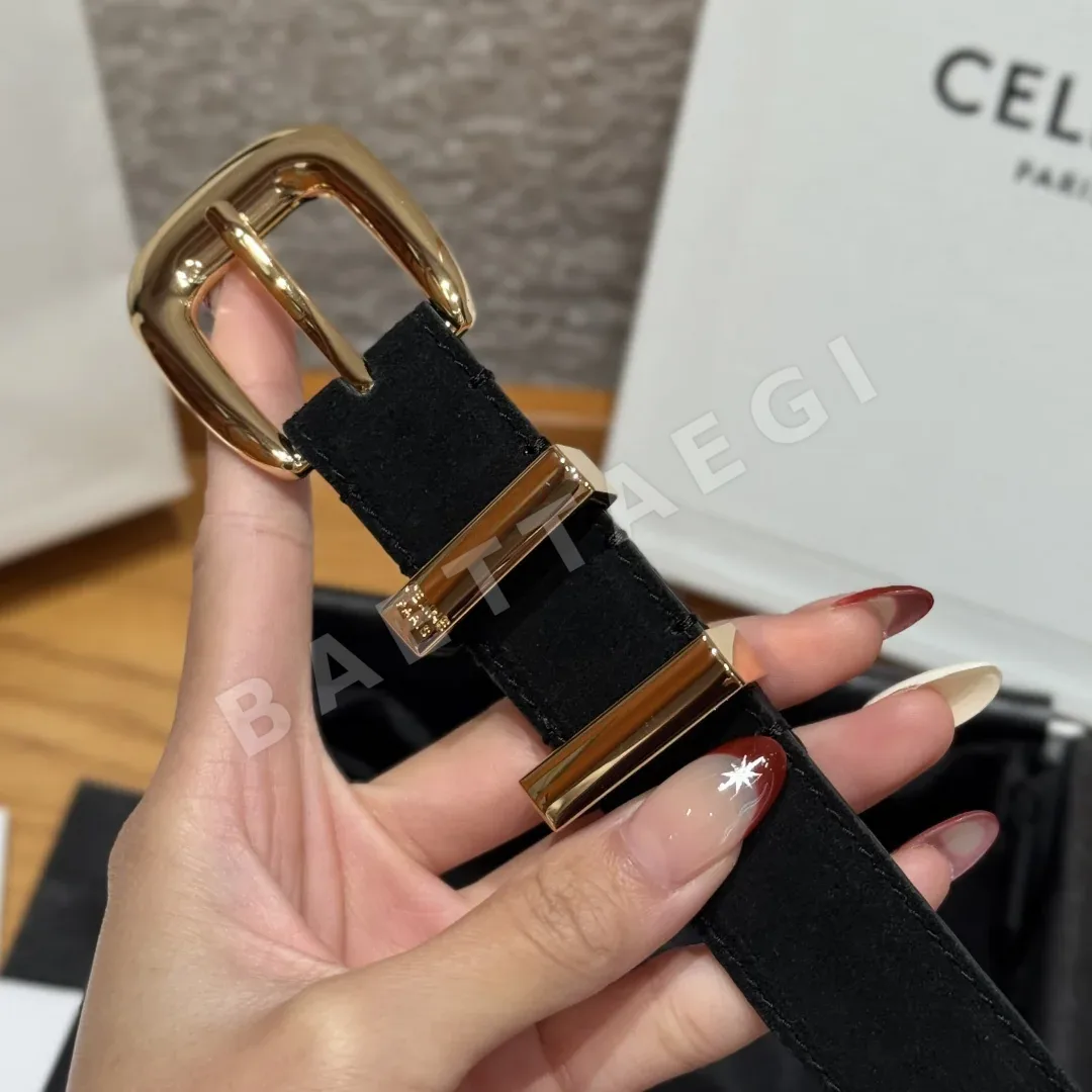 셀린느 웨스턴 미디엄 25mm 금장 벨트 상세 이미지 4