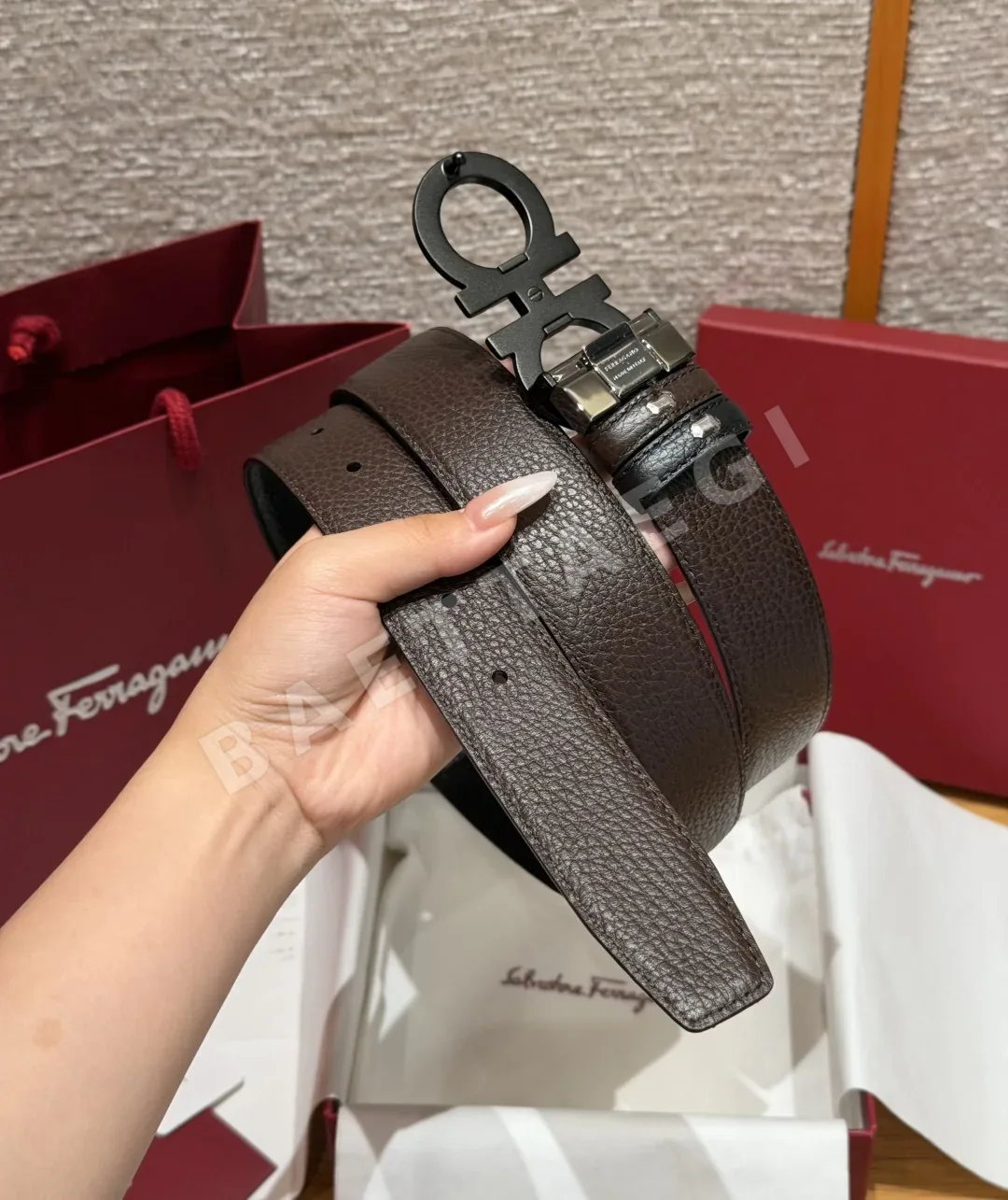 페레가모 필라 양면 간치니 벨트 35mm 상세 이미지 3