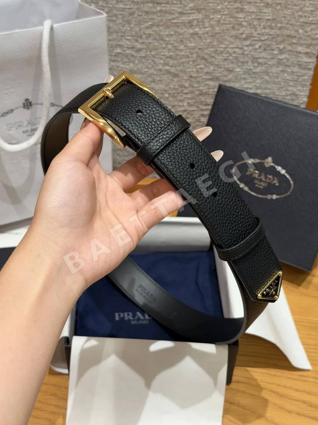 프라다 가죽 33mm 벨트 상세 이미지 3