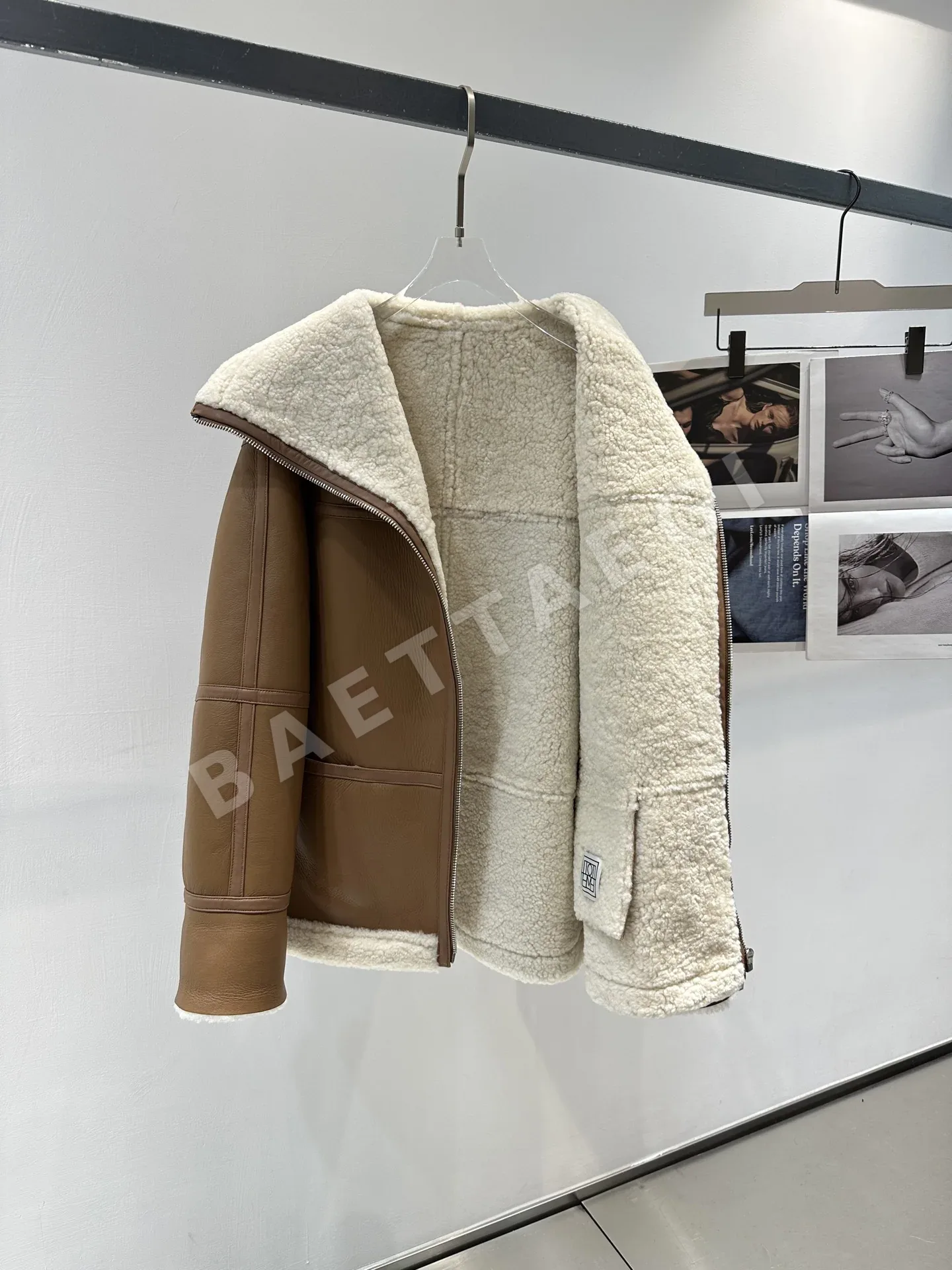 토템 울 모피 여성 자켓 상세 이미지 6