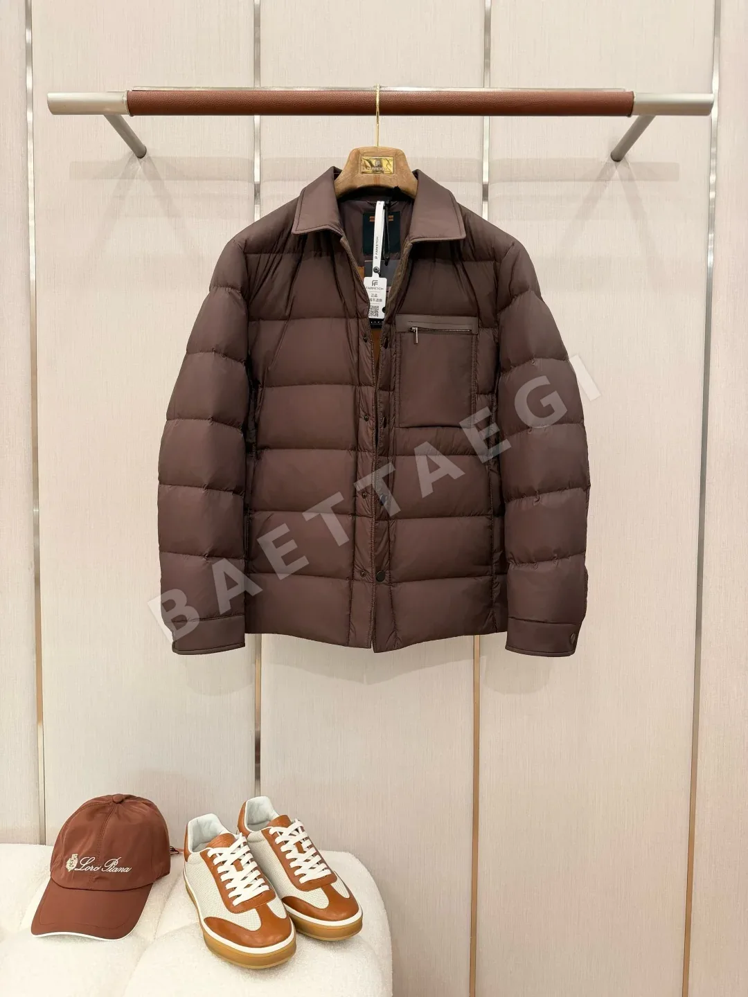 제냐 셔츠 카라 남성 패딩 재킷 상세 이미지 3