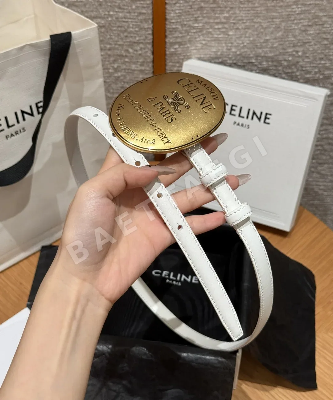 셀린느 메종 13mm 트리옹 가죽 벨트 상세 이미지 9