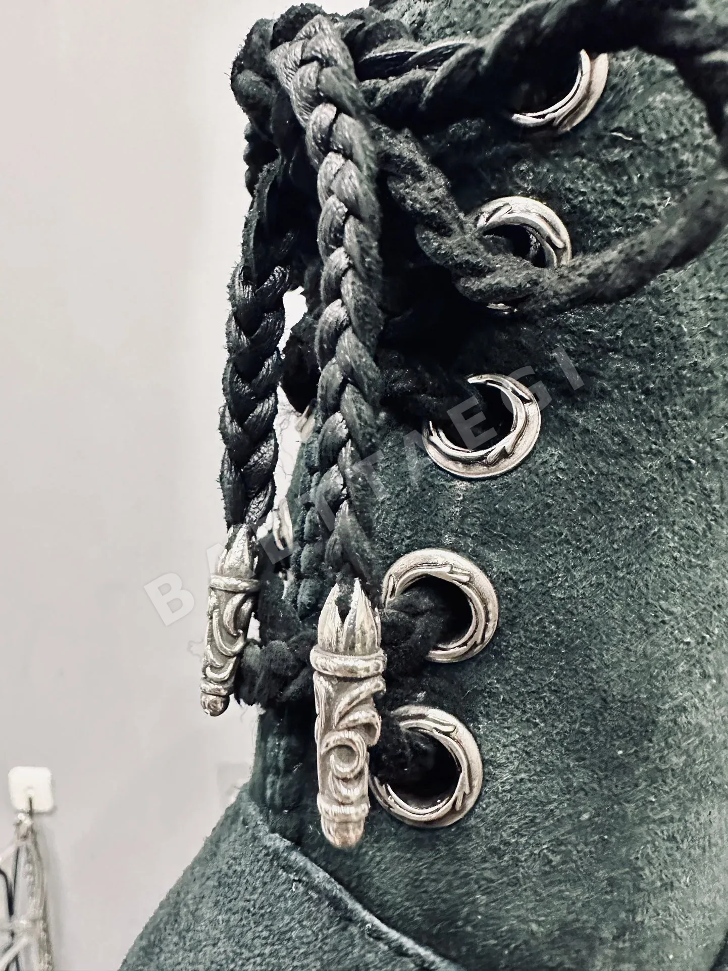 크롬하츠 부츠 블랙 은도금 장식 상세 이미지 4
