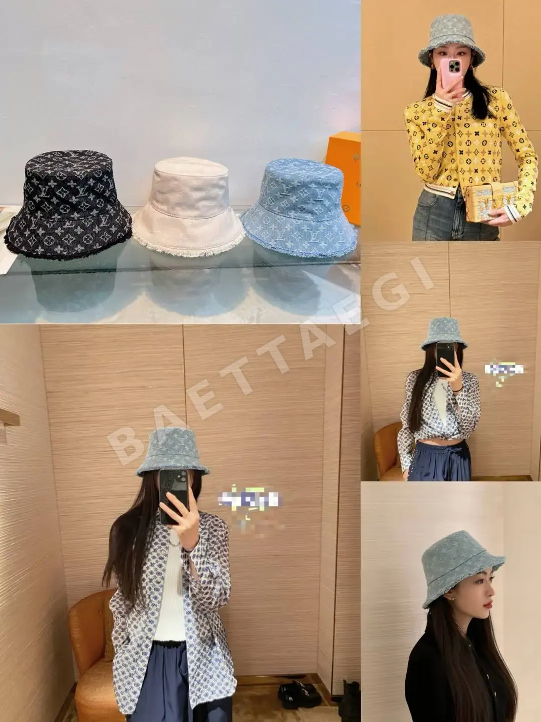 루이비통 워시드 데님 베이스볼 캡 79233