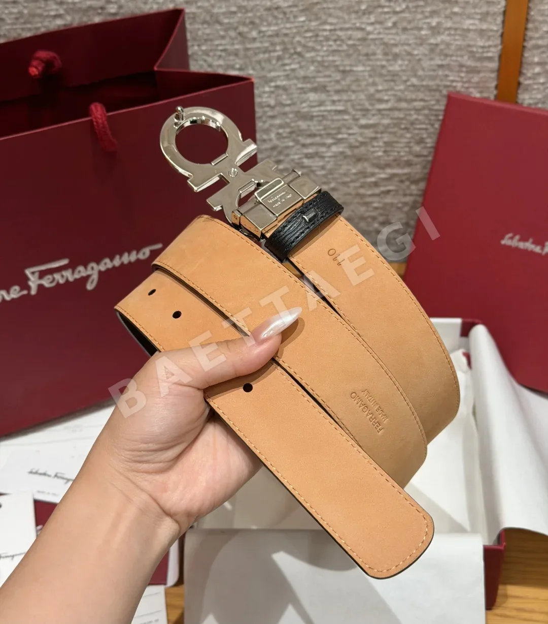 페레가모 JD350 간치니 양면 조절 벨트 상세 이미지 3
