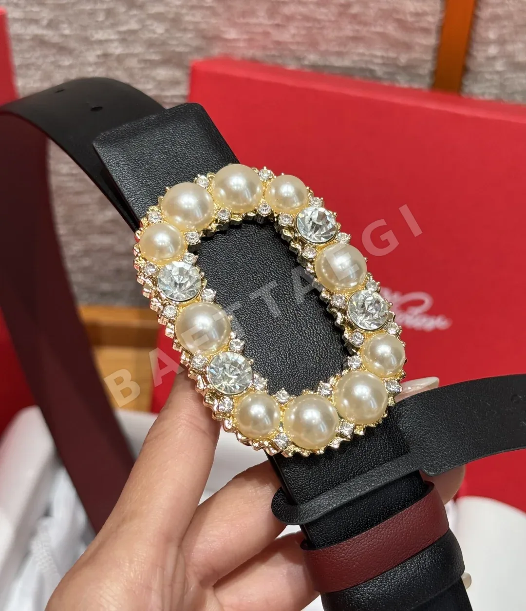 로저비비에 양면 소가죽 벨트 상세 이미지 4