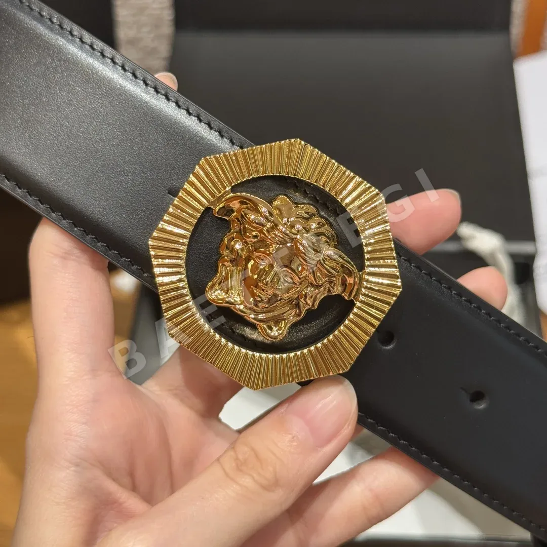베르사체 메두사 버클 가죽 벨트 상세 이미지 4