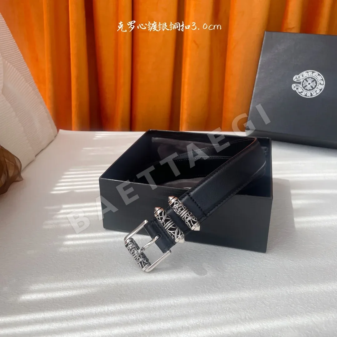 크롬하츠 켈틱 드래곤 롤러 버클 가죽 벨트 59292